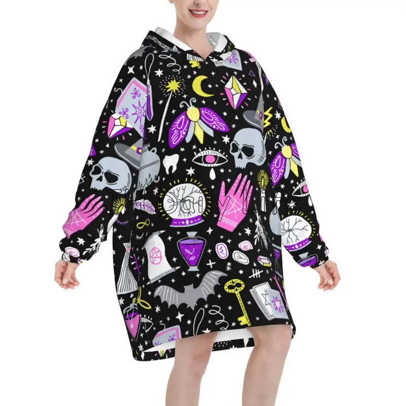 Magic Witchy Goth Oversized Bl - đánh giá và giá Sherpa Hoodie Fleece