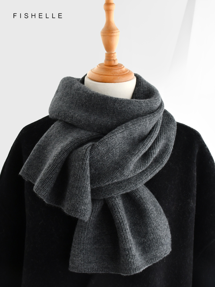 Gray solid color cashmere scar - đánh giá và giá Wool Scarf Men