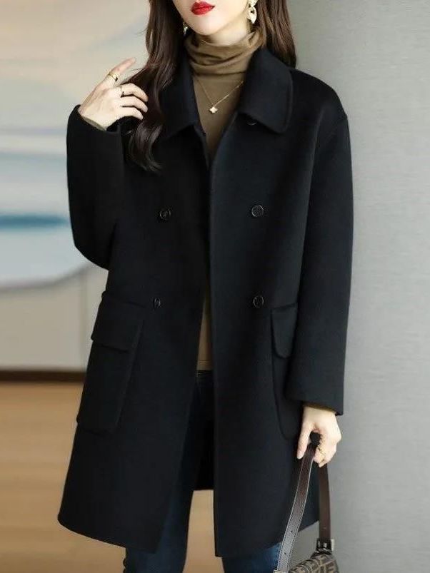 Stylish Mid-Length Woolen Coat - đánh giá và giá Down Jacket Packable