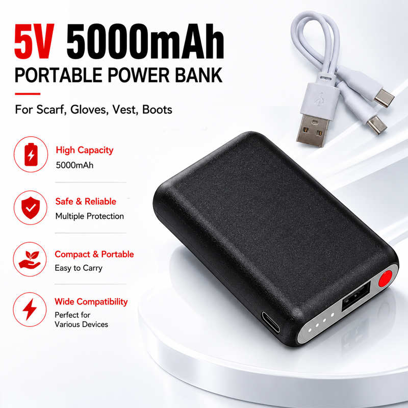 5V 5000mAh Heated Gloves Batte - đánh giá và giá Heated Vest Battery