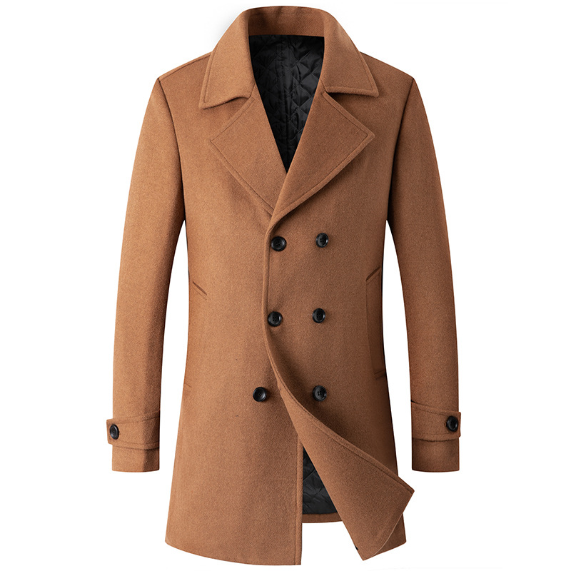 Double Breasted Coat Men Peaco - đánh giá và giá Wool Coat Peacoat